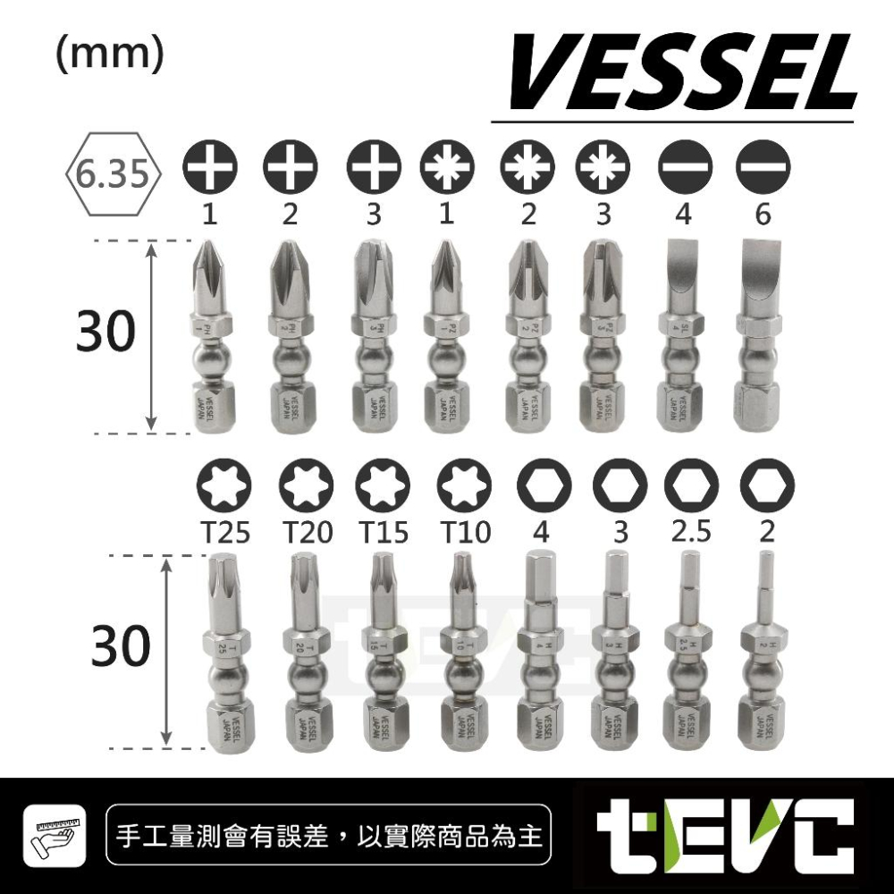 《tevc》日本 VESSEL 220USB 有保固 電動起子套組 發票 含稅 十字 一字 六角 星型 日本製-細節圖7