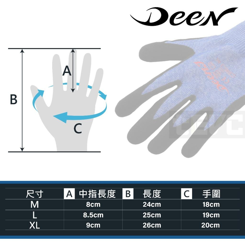 《tevc》DEEN J 15針 輕薄 A5防割 耐磨 防穿刺 耐油 手套 可觸控 汽車 修護 手感好 工作手套-細節圖4