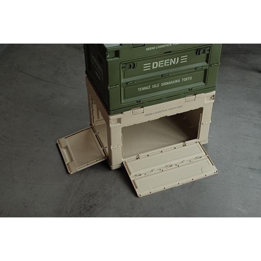 《tevc》日本 DEEN 軍事風 側開折疊式收納箱 摺疊箱 啞光軍綠 木板 DNJTB50-細節圖3