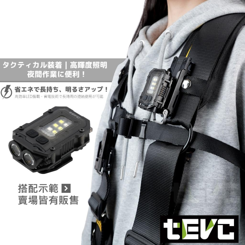 《tevc》🏆️tevc工程師工具 快扣工作燈 LED工作燈 TYPE C充電 胸前照明 頭燈 田島  TAJIMA-細節圖2