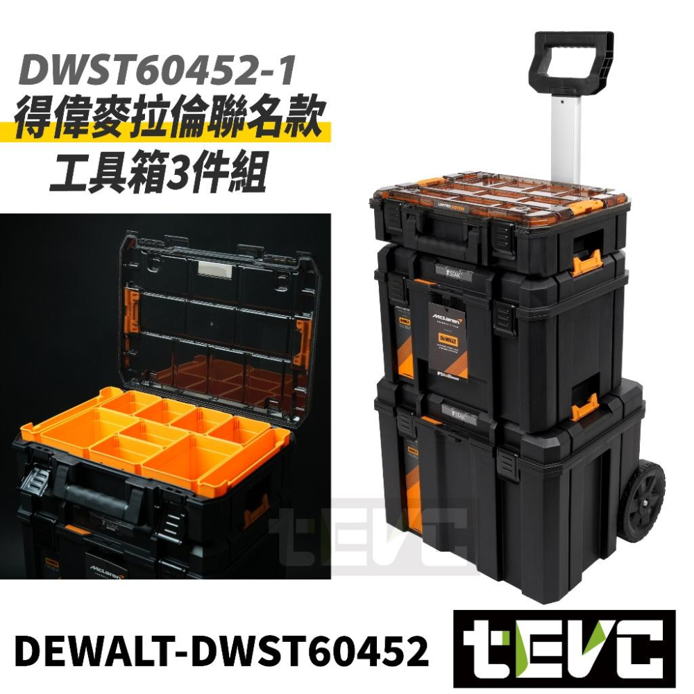 《tevc》DEWALT 得偉 麥拉倫 限量款 工具箱 變形金剛 工具箱 防水型 工具車 三件組 收納盒 收納箱 含稅-細節圖9