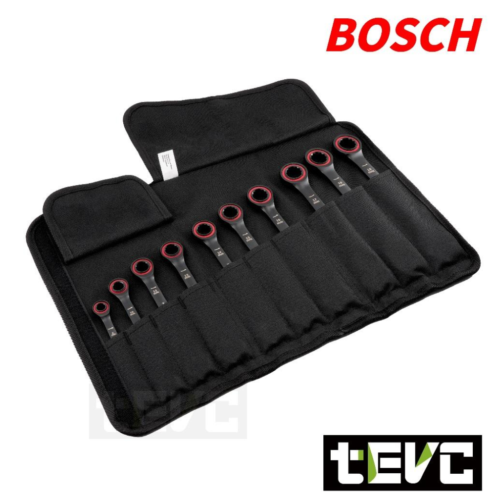 《tevc》Bosch Professional tool 專業工具 無齒 棘輪 梅花開口扳手 10件套組-含收納袋-細節圖5