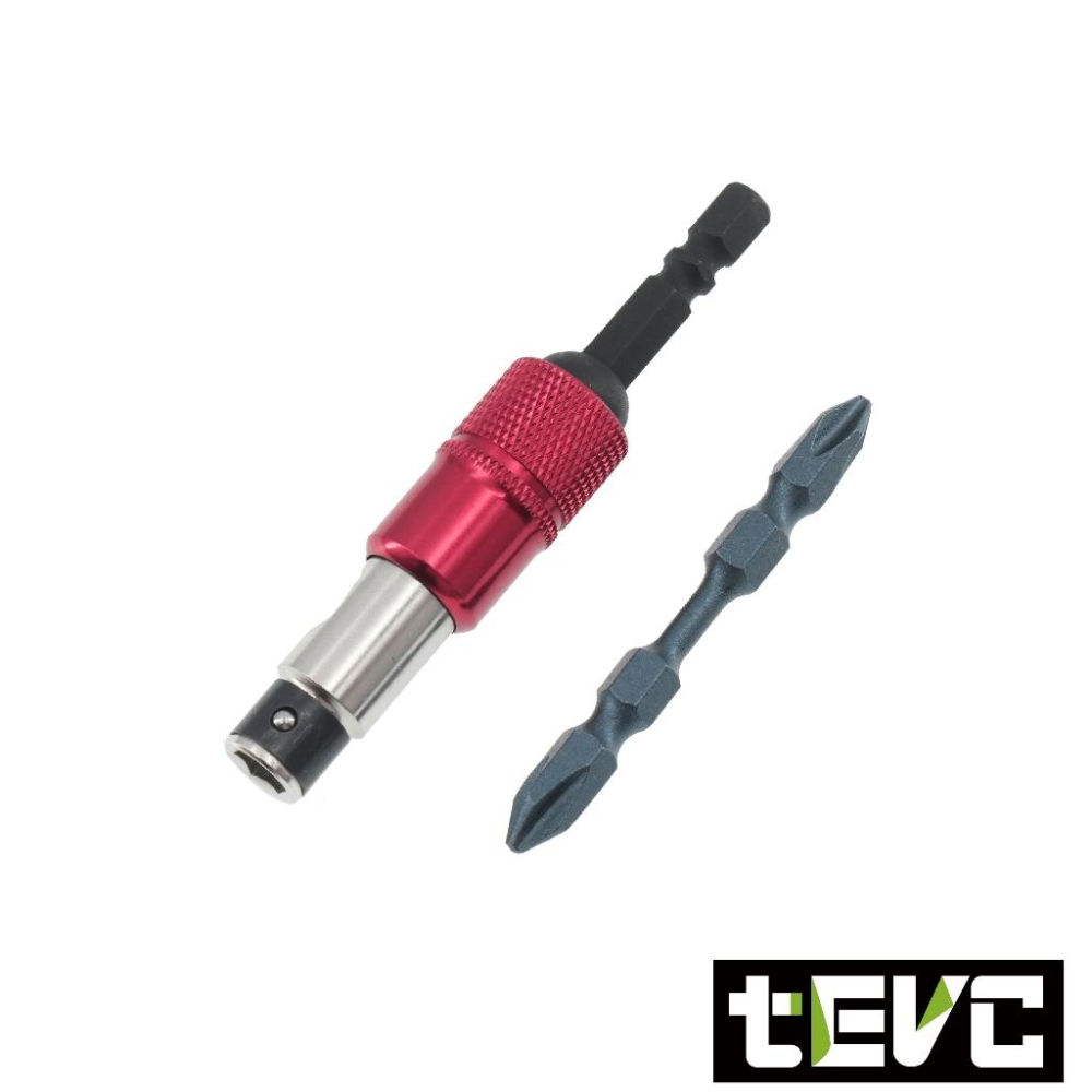 《🏆️tevc工程師工具》台灣製 超長 可握式 起子頭接桿 加長桿 六角柄 起子頭 六角柄接桿 起子延長桿 無磁 雙溝-細節圖2