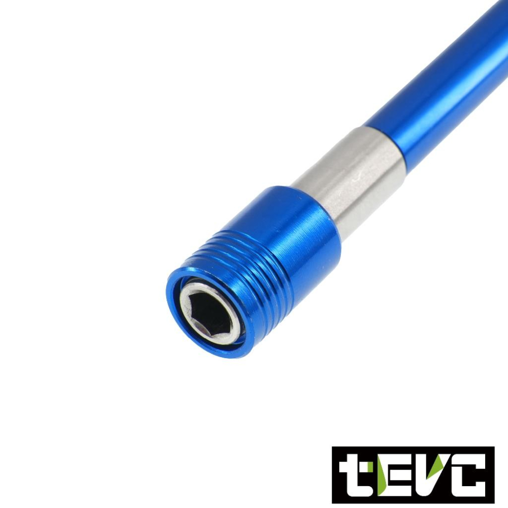 《🏆️tevc工程師工具》台灣製 超長 可握式 起子頭接桿 加長桿 六角柄 起子頭 六角柄接桿 起子延長桿 無磁 雙溝-細節圖5