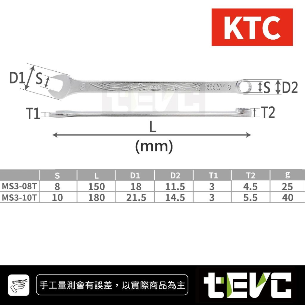 《tevc》含稅 日本製 KTC 京都機械 薄型梅開板手 薄型板手 超薄扳手 汽機車 維修 使用 狹小空間 引擎室-細節圖4
