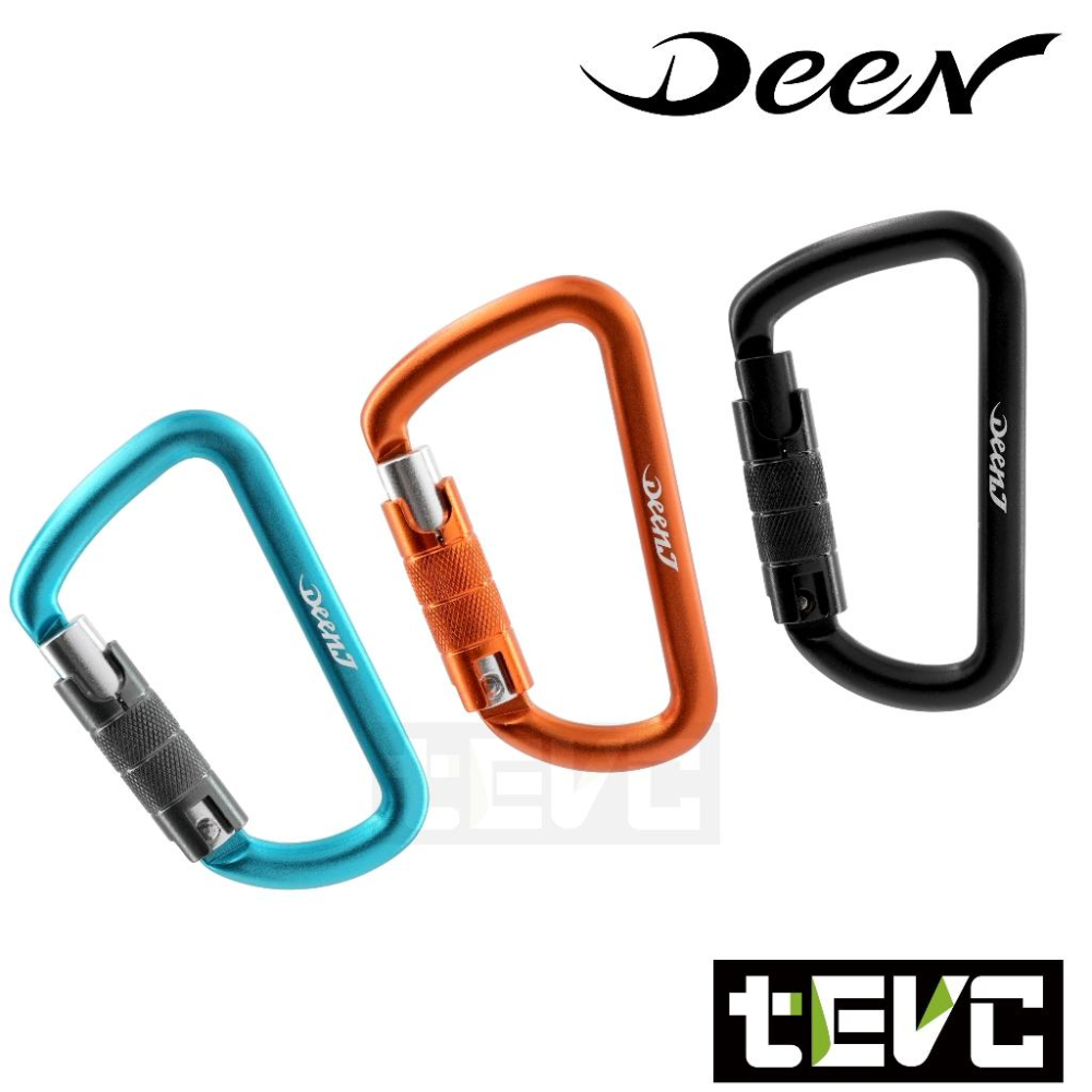 《tevc》DEEN J 耐重400KG 旋轉上鎖 安全扣環 D型扣環 黑 藍 橘三色 DNJC-細節圖3