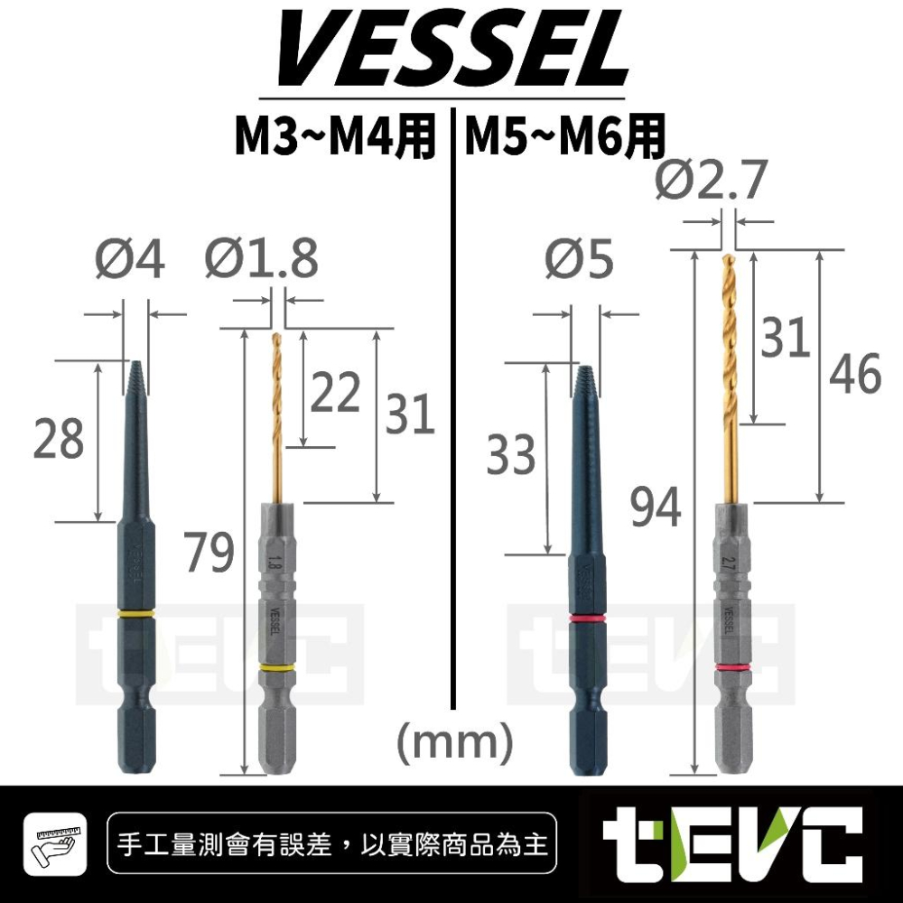 《tevc》日本製 含稅 發票 VESSEL 崩牙螺絲取出器 M3-M6 螺絲適用 滑牙 壞牙 取代暴力鉗 NEJ-45-細節圖2