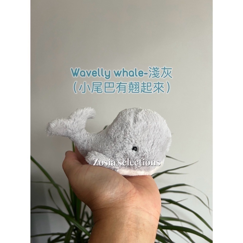 🇫🇷法國直送 Jellycat Fluffy whale/ Wavelly whale小鯨魚 海洋生物 娃娃玩偶-細節圖3