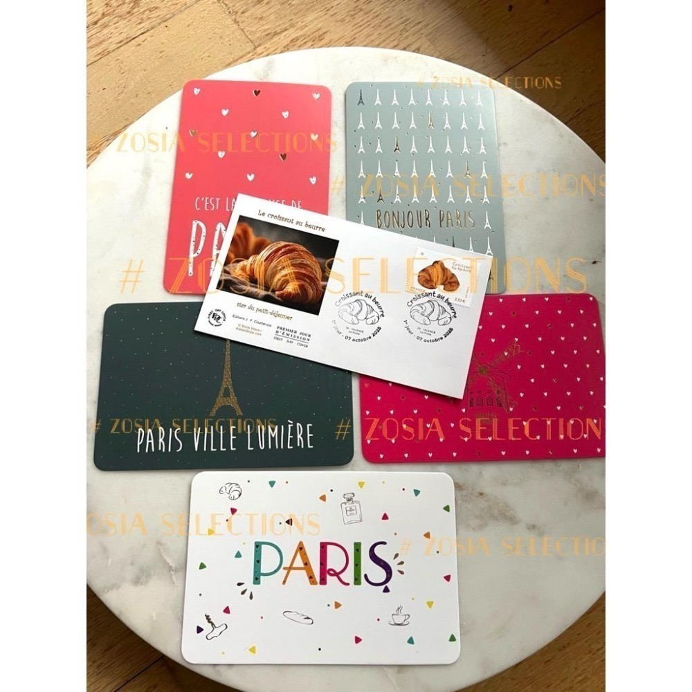 🇫🇷法國郵政_ 巴黎紀念明信片 (有貼奶油可頌香氣郵票 及 紀念可頌郵戳) 紀念明信片收藏 巴黎紀念品-細節圖9