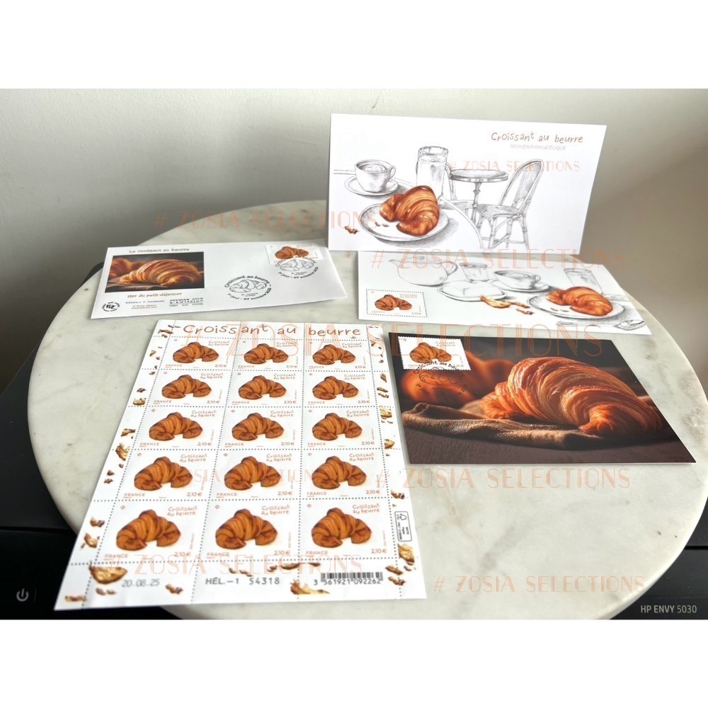 🇫🇷法國郵政_可頌郵票＂摺頁收藏組＂(有紀念郵戳) 奶油可頌香氣郵票摺頁收藏組(只有郵票的區域有香味) 郵票展收藏-細節圖4