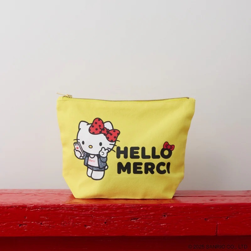 🇫🇷法國限定聯名 Hello Kitty x Merci 托特包 手拿化妝包 Hello Merci-細節圖7
