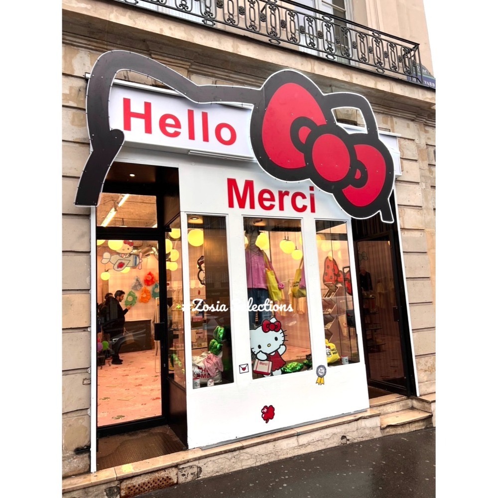 🇫🇷法國限定聯名 Hello Kitty x Merci 托特包 手拿化妝包 Hello Merci-細節圖8