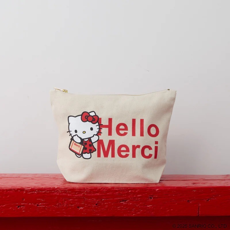 🇫🇷法國限定聯名 Hello Kitty x Merci 托特包 手拿化妝包 Hello Merci-規格圖9