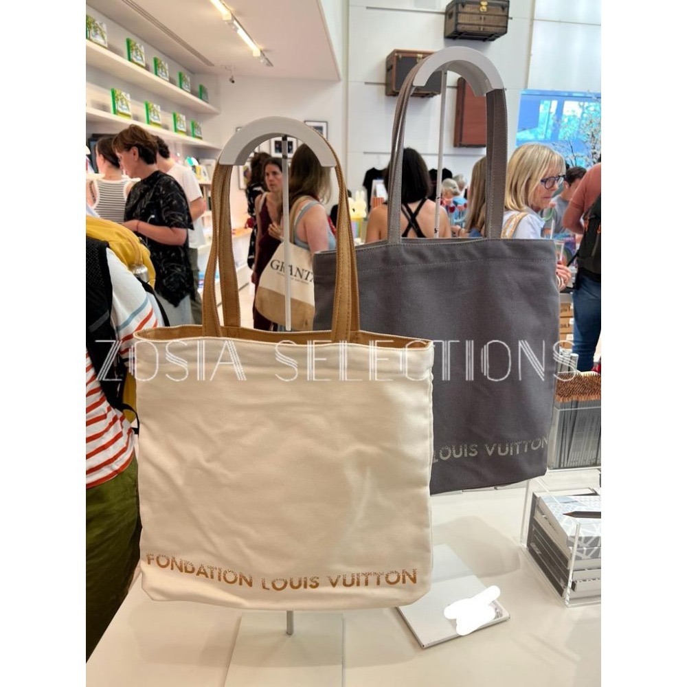 🇫🇷法國-LV基金會紀念帆布袋 Fondation Louis Vuitton 肩背包 托特包 大容量耐裝包包-細節圖2