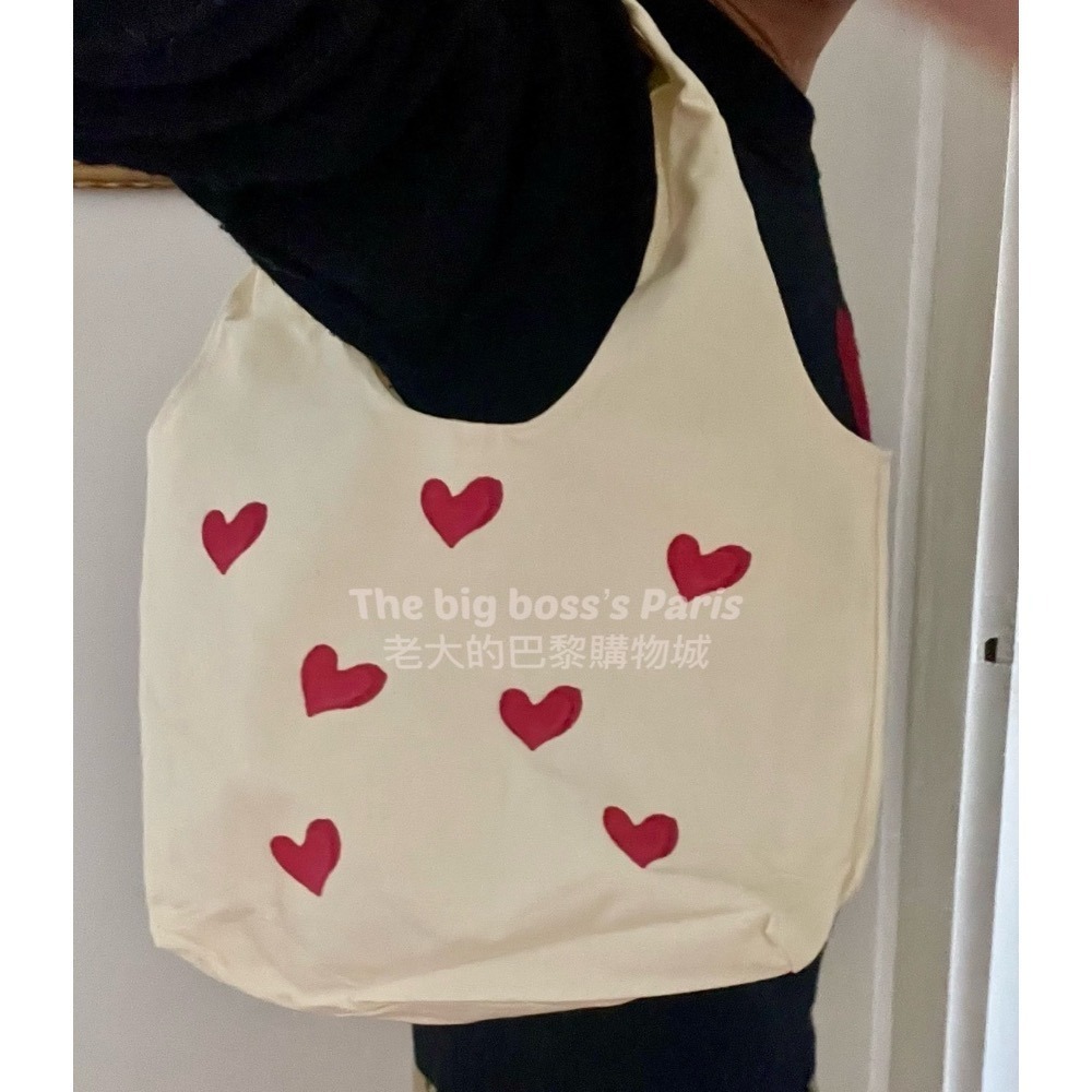 🇫🇷巴黎咖啡店❤️ Sevenly heart 手提袋 側背包 小愛心圖案包包 小浪漫風格包包-細節圖4