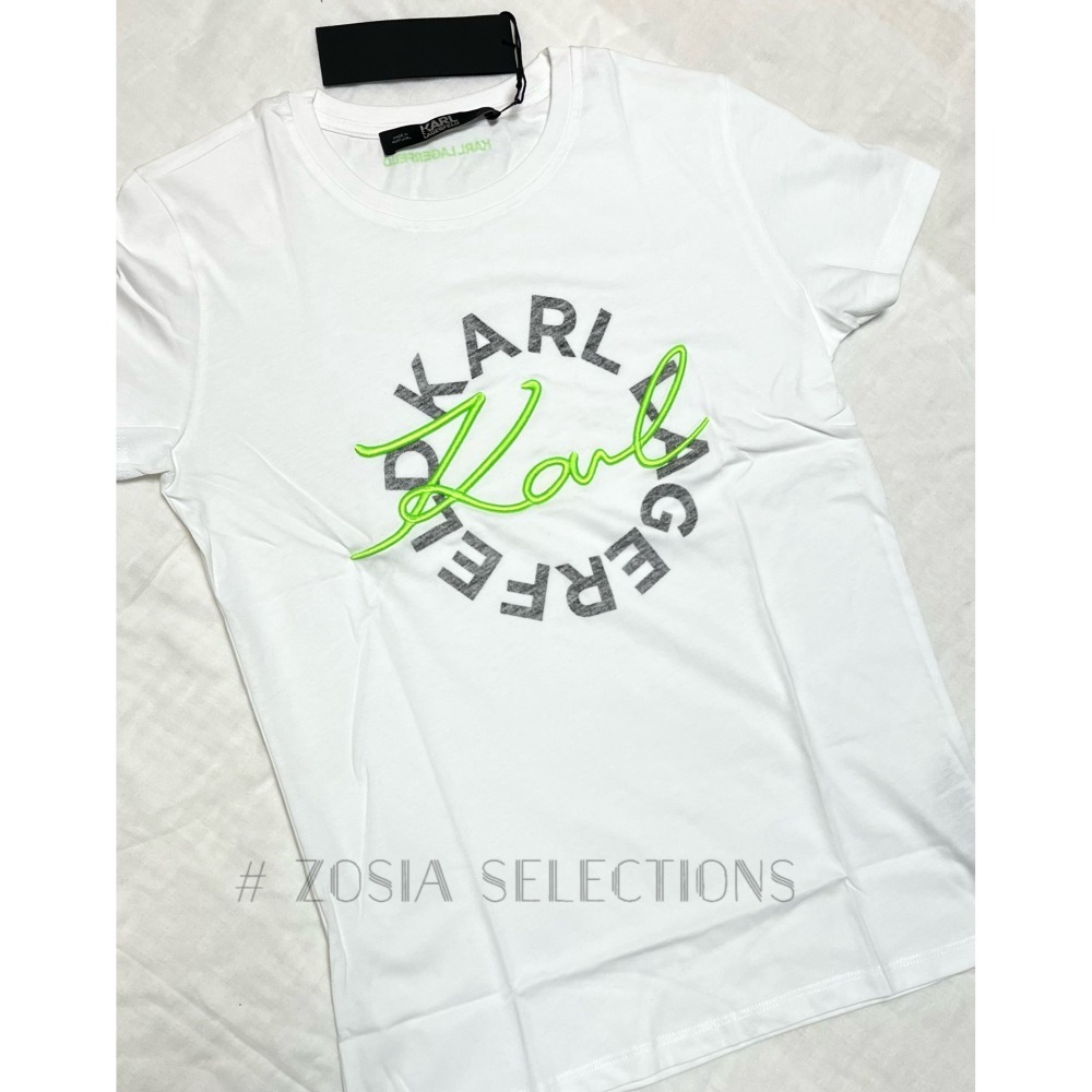 🇫🇷法國直送 Karl出清 女款 短袖上衣 立體亮色書寫字母T恤卡爾Karl 老佛爺 250621-細節圖2