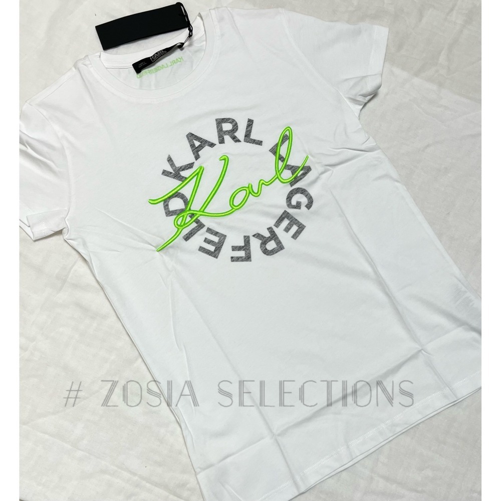 🇫🇷法國直送 Karl出清 女款 短袖上衣 立體亮色書寫字母T恤卡爾Karl 老佛爺 250621-細節圖4