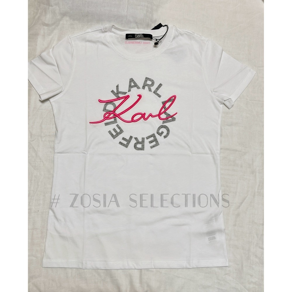 🇫🇷法國直送 Karl出清 女款 短袖上衣 立體亮色書寫字母T恤卡爾Karl 老佛爺 250621-細節圖6