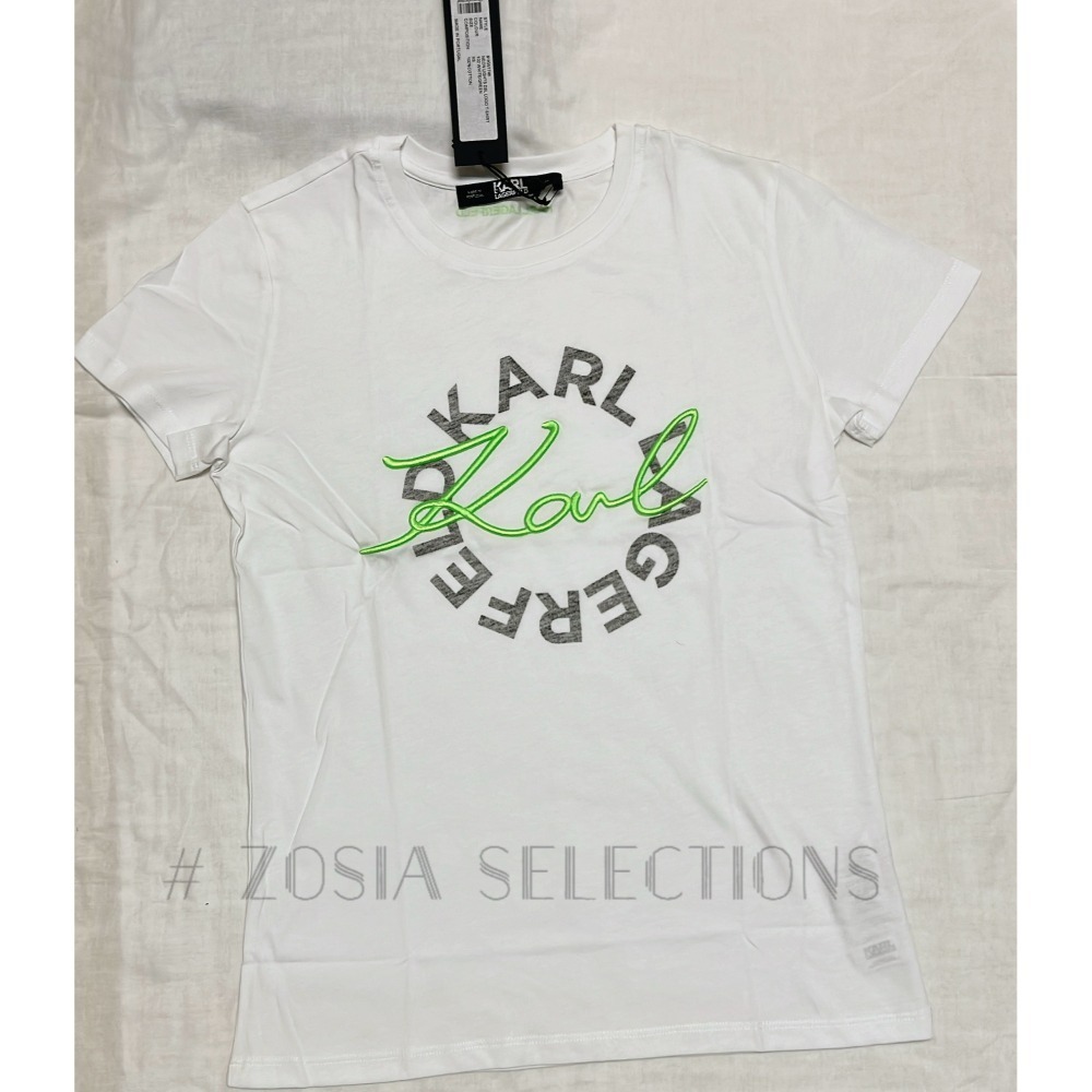 🇫🇷法國直送 Karl出清 女款 短袖上衣 立體亮色書寫字母T恤卡爾Karl 老佛爺 250621-細節圖5
