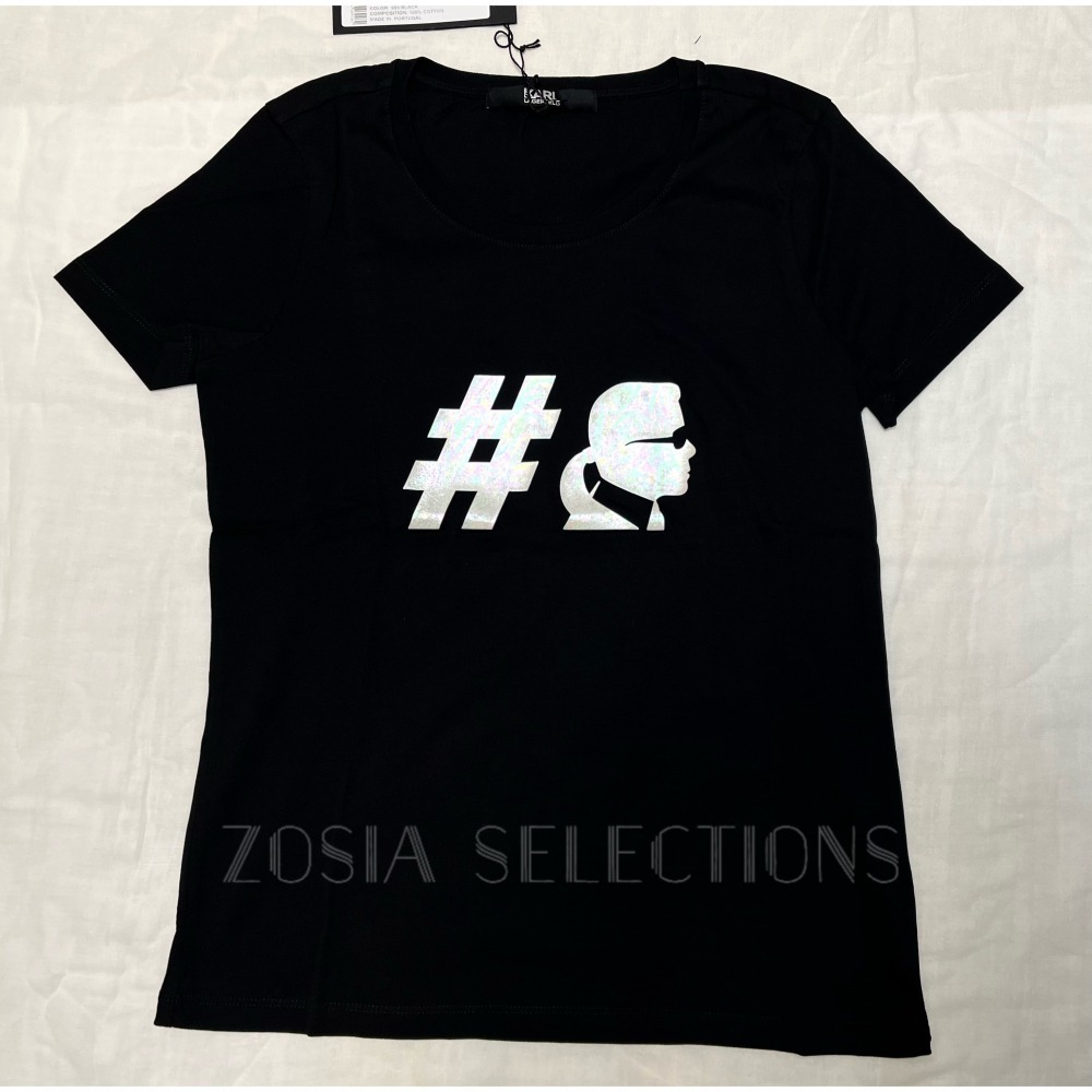 🇫🇷法國直送 Karl出清 女款 短袖上衣 #珠光圖案 T恤 卡爾Karl 老佛爺 250621-細節圖3