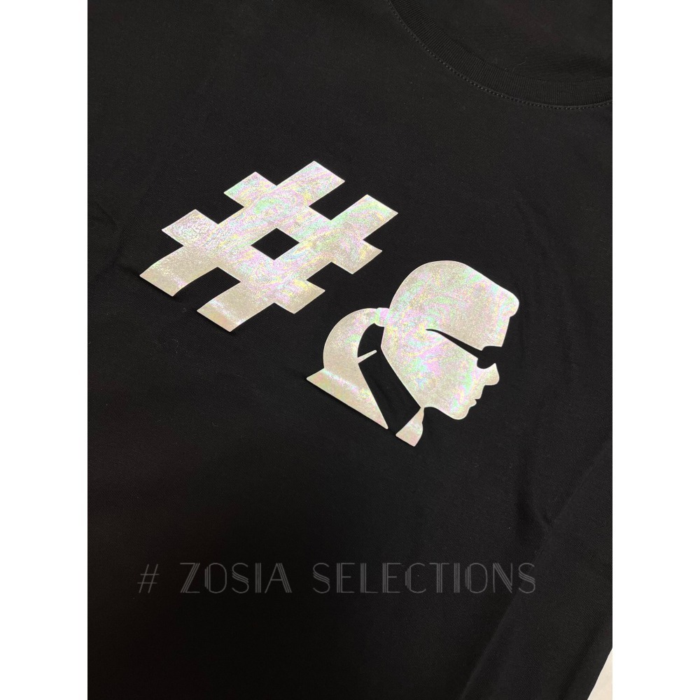 🇫🇷法國直送 Karl出清 女款 短袖上衣 #珠光圖案 T恤 卡爾Karl 老佛爺 250621-細節圖4