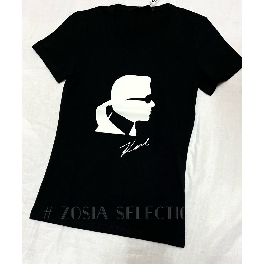 🇫🇷法國直送 Karl出清 女款 卡爾側臉 短袖上衣 T恤 卡爾Karl 老佛爺 250621-細節圖2