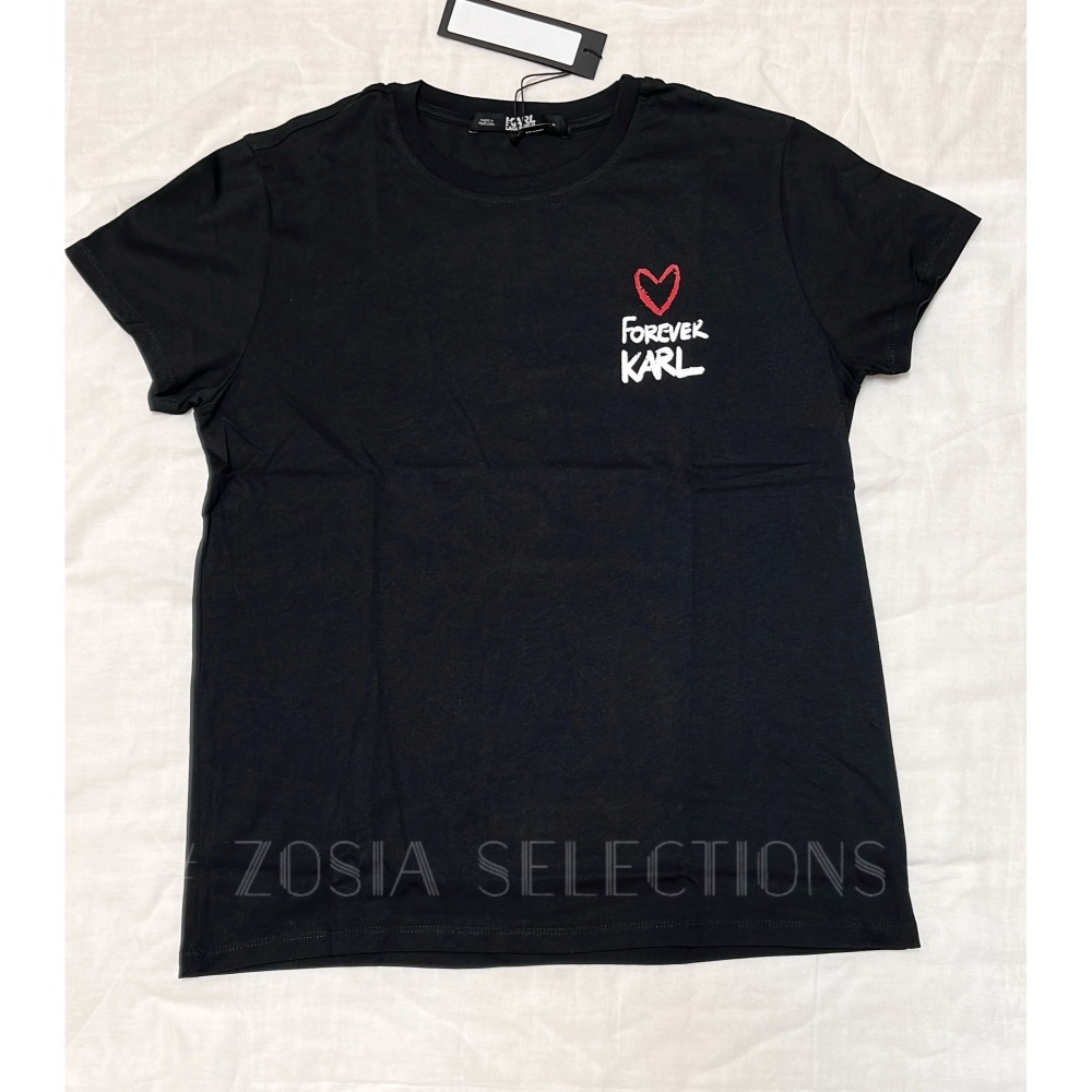 🇫🇷法國- Karl正品出清 女款短袖上衣 愛心字母T恤 歐洲精品品牌 卡爾 老佛爺 250621-細節圖3