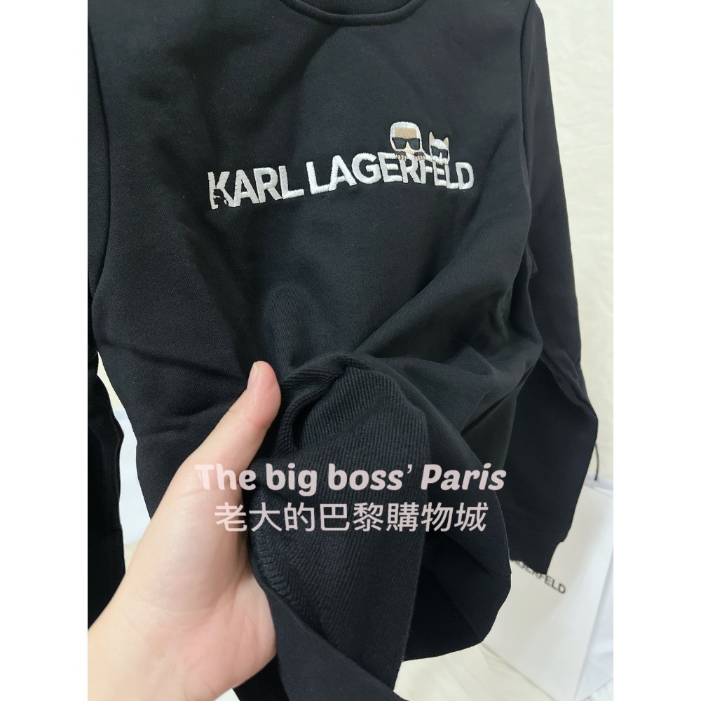 🇫🇷法國- Karl卡爾  正品出清 女款字母長袖毛巾底上衣 歐洲精品品牌 260110-1-細節圖2