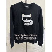 🇫🇷法國- Karl 卡爾  正品出清  墨鏡貓咪 女款長袖毛巾底上衣 歐洲精品品牌 卡爾老佛爺 260110-2