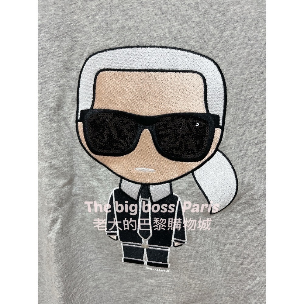 🇫🇷法國- Karl 卡爾  正品出清 三色 黑色亮片墨鏡 女款長袖刷毛上衣 老佛爺 260110-1-細節圖3