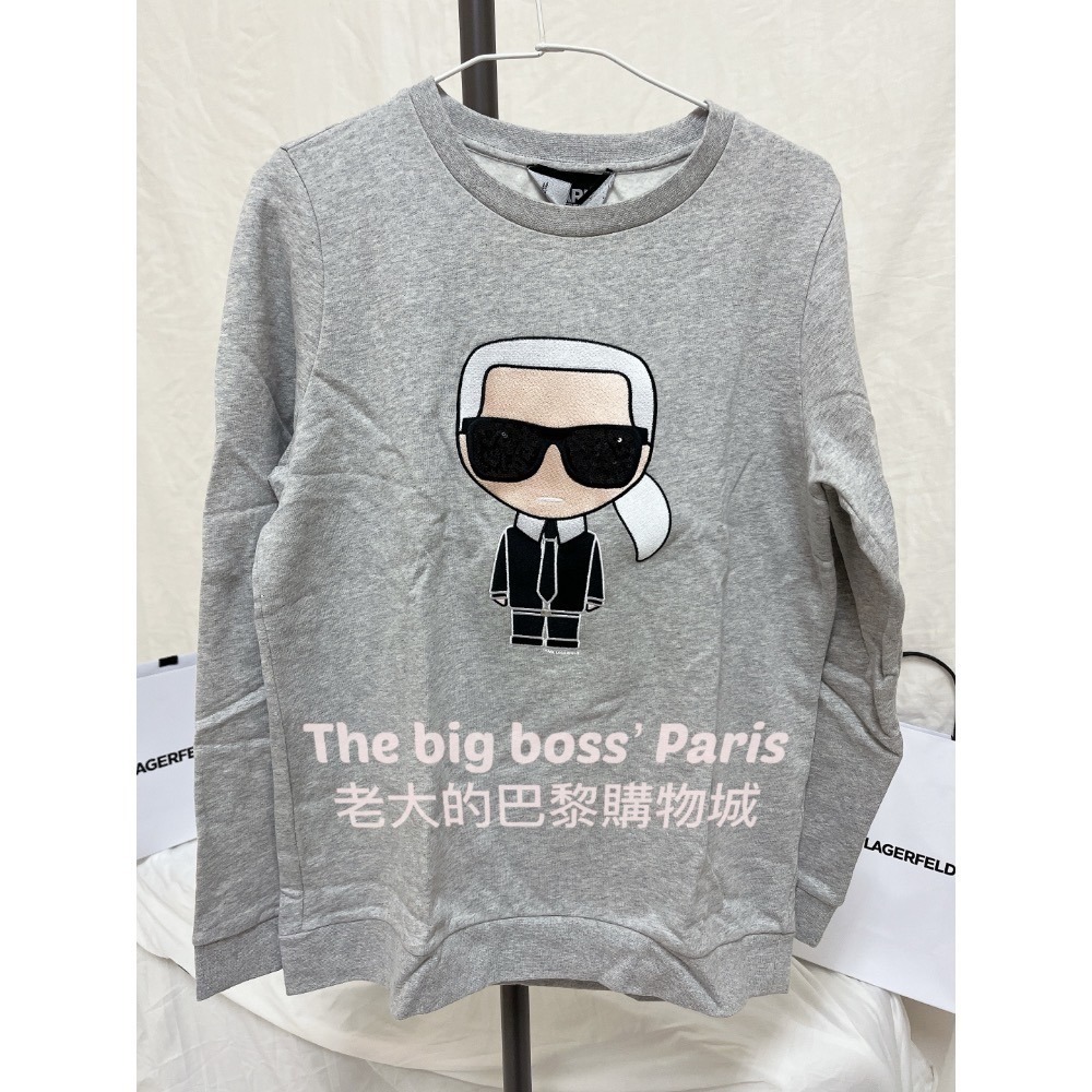 🇫🇷法國- Karl 卡爾  正品出清 三色 黑色亮片墨鏡 女款長袖刷毛上衣 老佛爺 260110-1-細節圖4