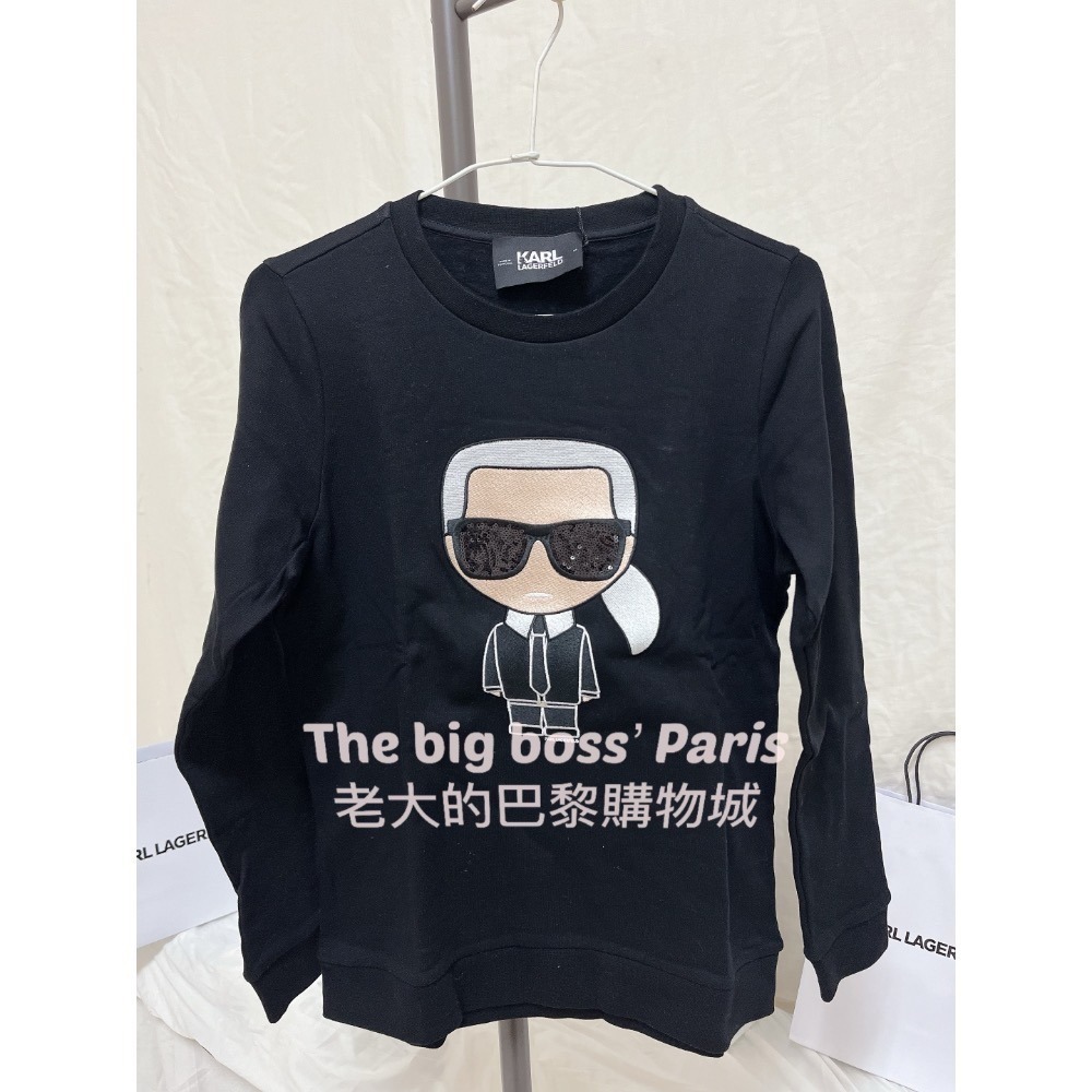 🇫🇷法國- Karl 卡爾  正品出清 三色 黑色亮片墨鏡 女款長袖刷毛上衣 老佛爺 260110-1-細節圖6