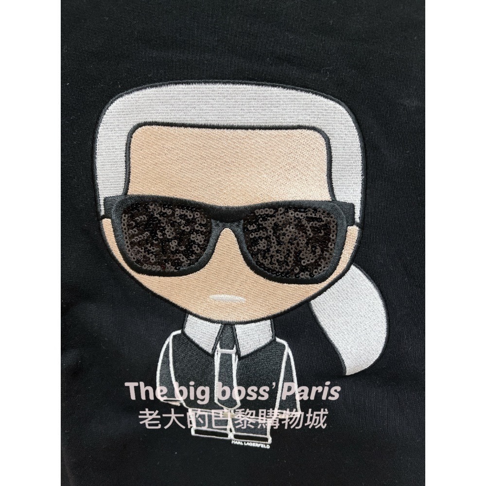 🇫🇷法國- Karl 卡爾  正品出清 三色 黑色亮片墨鏡 女款長袖刷毛上衣 老佛爺 260110-1-細節圖7