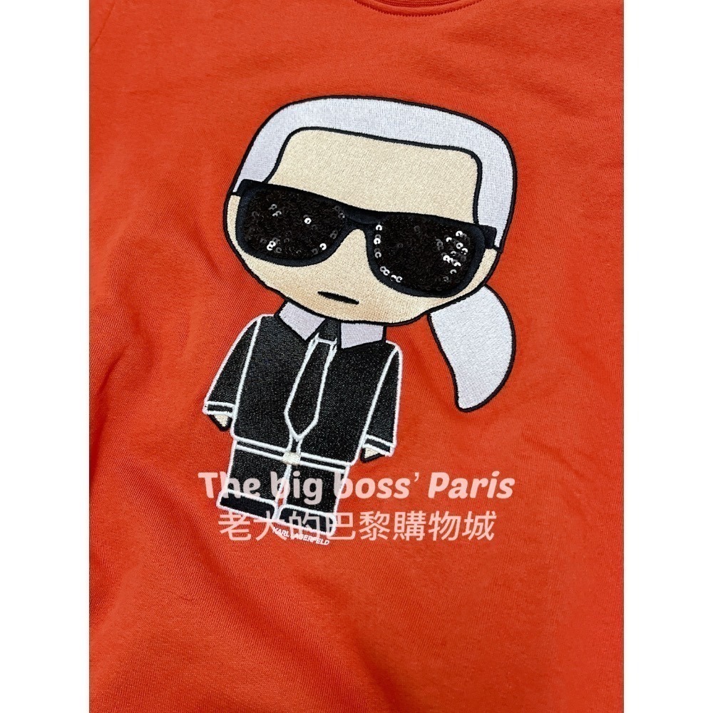 🇫🇷法國- Karl 卡爾  正品出清 三色 黑色亮片墨鏡 女款長袖刷毛上衣 老佛爺 260110-1-細節圖9