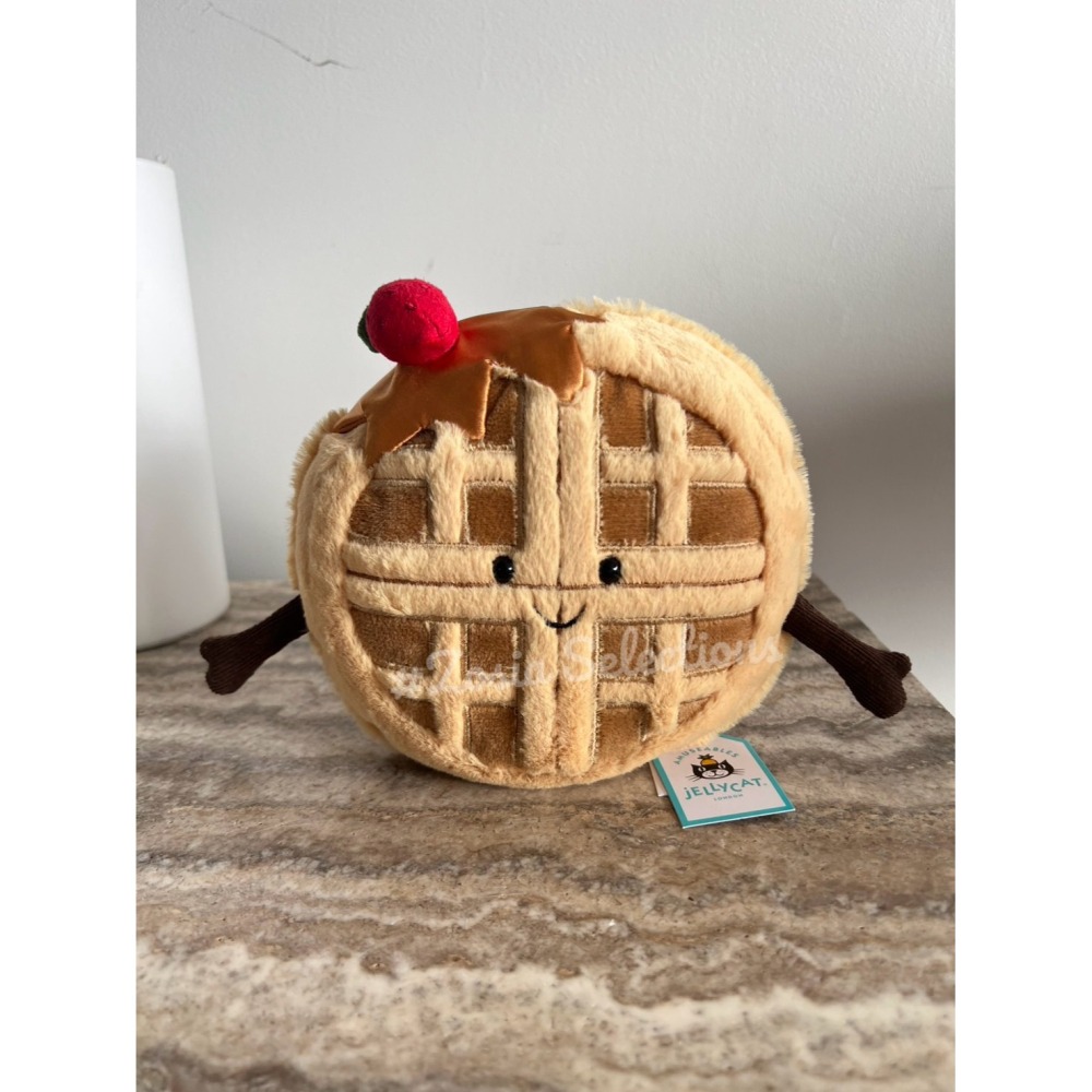 🇫🇷法國直送 Jellycat草莓格子鬆餅 Amuseables Rene Waffle華夫餅 甜點點心 娃娃玩偶-細節圖2