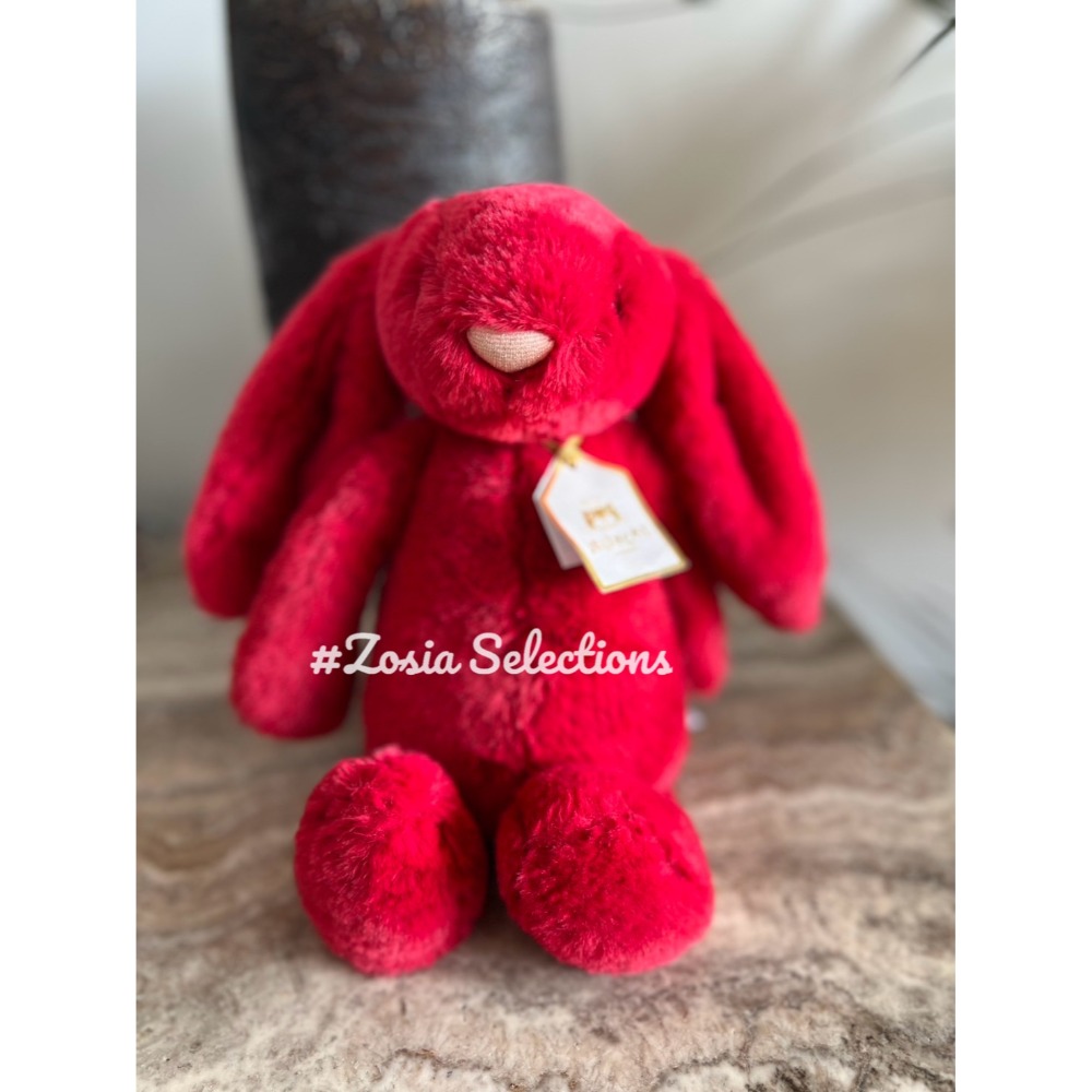 🇫🇷法國直送 Jellycat✨金標_莓果紅兔 Bashful Luxe Bunny Scarlett 兔子娃娃-規格圖5