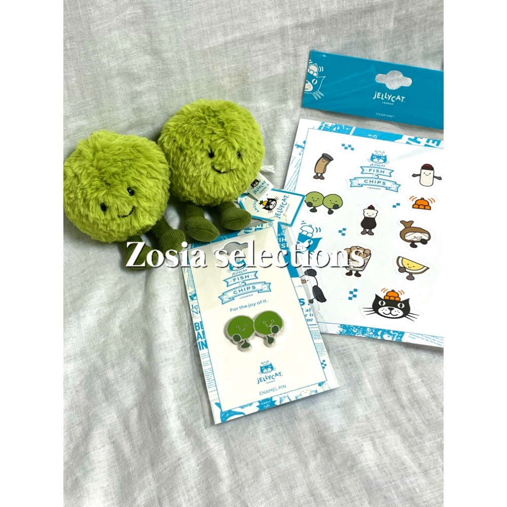 🇬🇧英國限定 Jellycat 豌豆兄弟娃娃 限定禮品套組 Dot and Peg Mushy Pea-規格圖7