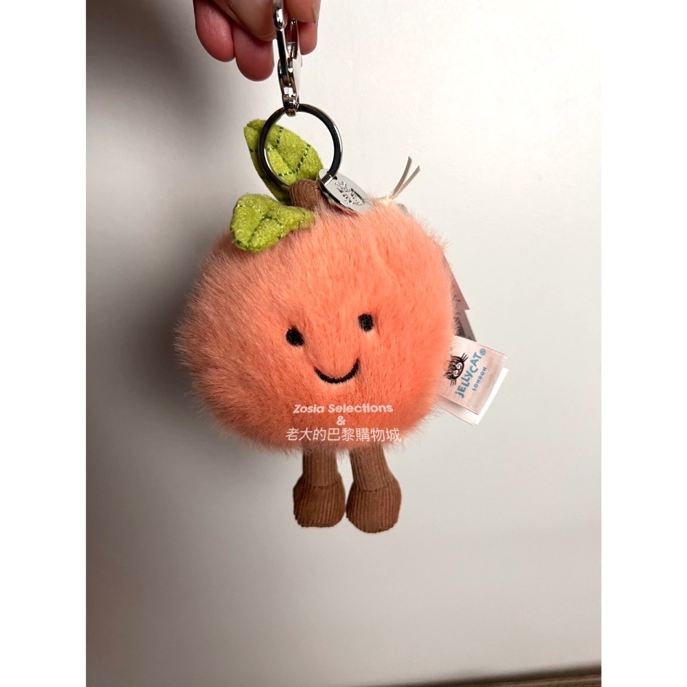 🇫🇷法國直送 Jellycat 水蜜桃吊飾 桃子吊飾  Peach Bag Charm [吊飾/鑰匙圈]-細節圖3