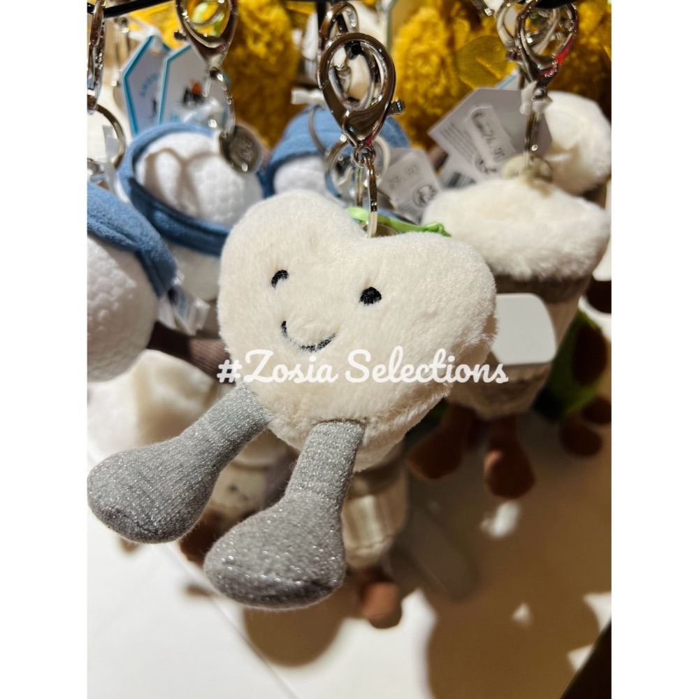 🇫🇷法國直送 Jellycat 奶油白色愛心吊飾 退休款 絕版 | Cream Heart [吊飾/鑰匙圈]-細節圖3