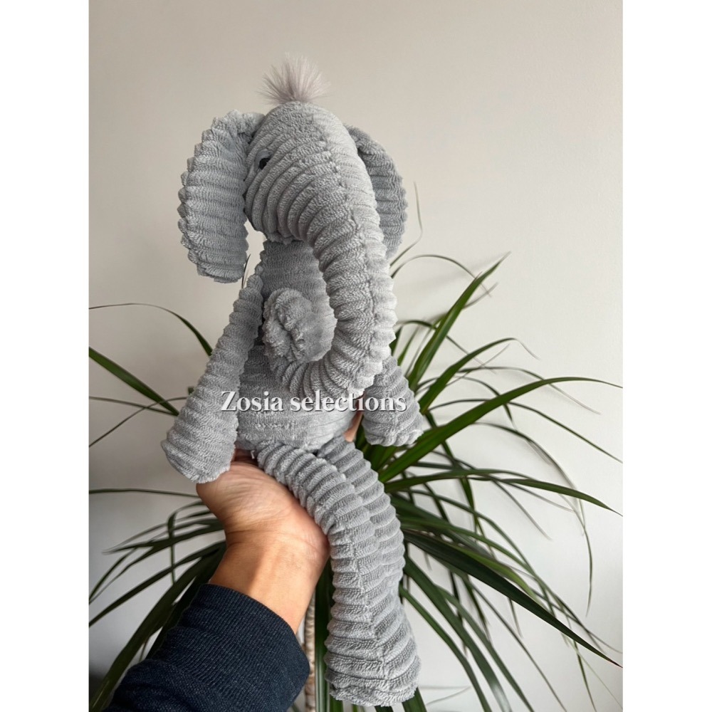🇫🇷法國直送 Jellycat 愛睏長腿大象 灰色線條大象娃娃 Ribble Elephant 絕版 退休款 玩偶-細節圖2