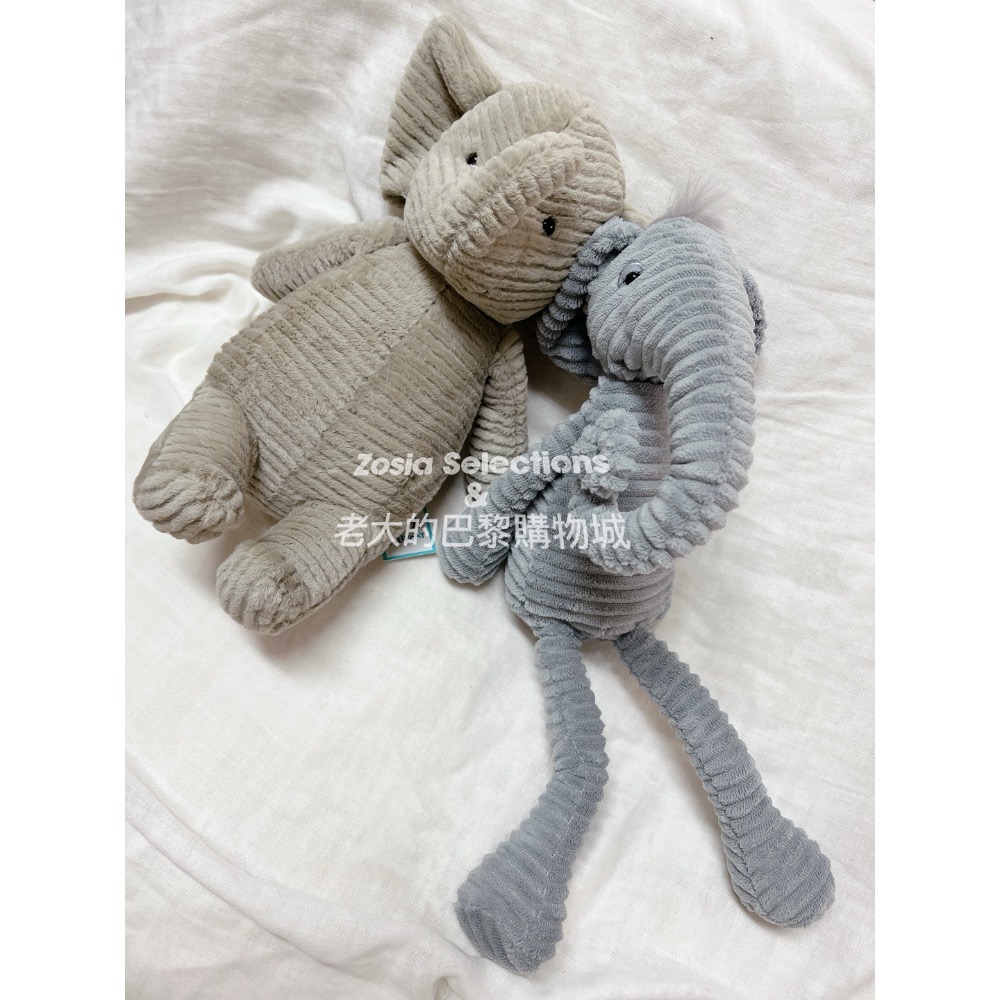 🇫🇷法國直送 Jellycat 愛睏長腿大象 灰色線條大象娃娃 Ribble Elephant 絕版 退休款 玩偶-細節圖3