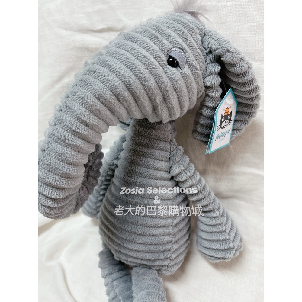 🇫🇷法國直送 Jellycat 愛睏長腿大象 灰色線條大象娃娃 Ribble Elephant 絕版 退休款 玩偶-細節圖5
