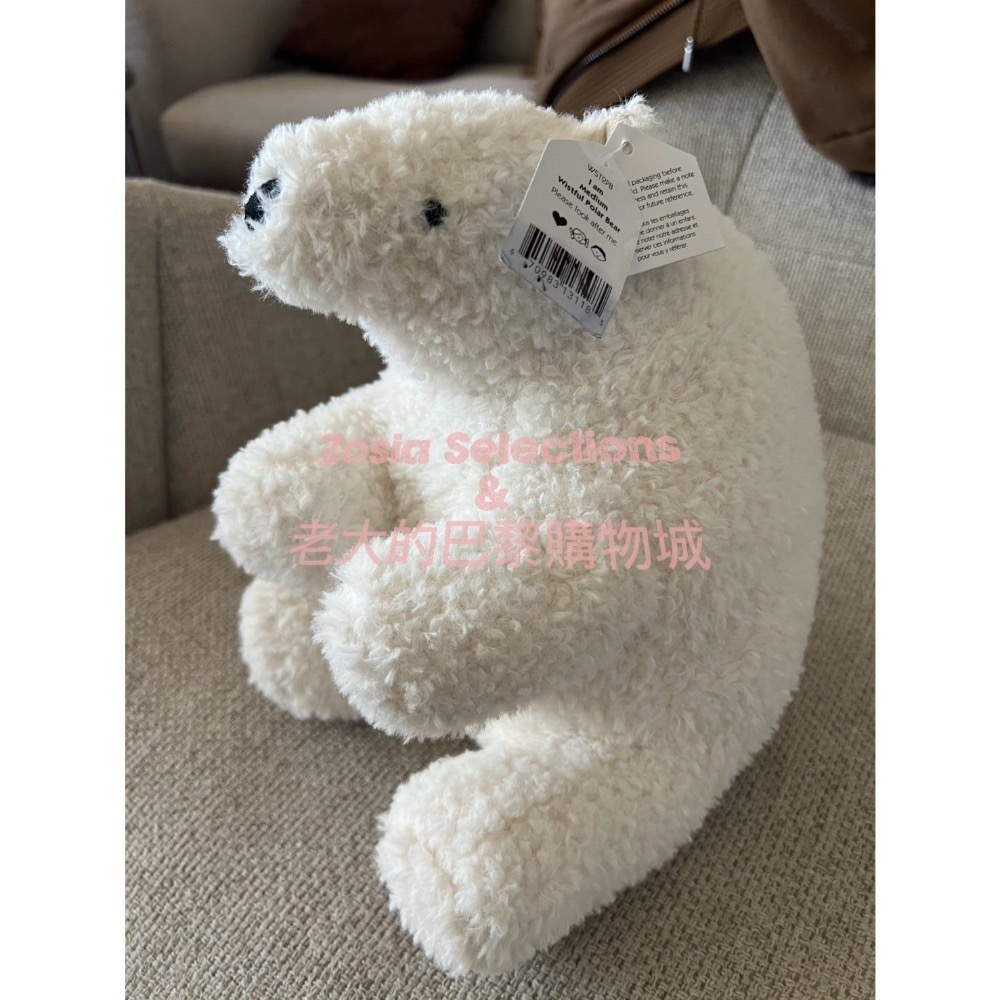 🇫🇷法國直送 Jellycat ✨稀有款 絕版北極熊娃娃(M) Wistful Polar Bear 退休款 玩偶-細節圖2