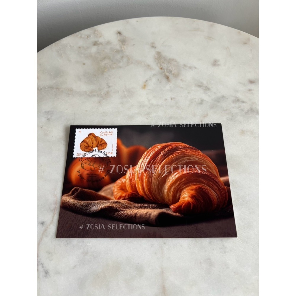 🇫🇷法國郵政_奶油可頌紀念明信片 (有貼可頌香味郵票&紀念郵戳) 明信片收藏-細節圖2