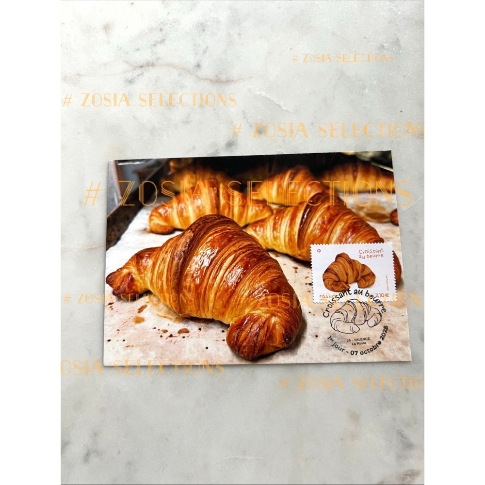 🇫🇷法國郵政_奶油可頌紀念明信片 (有貼可頌香味郵票&紀念郵戳) 明信片收藏-細節圖3