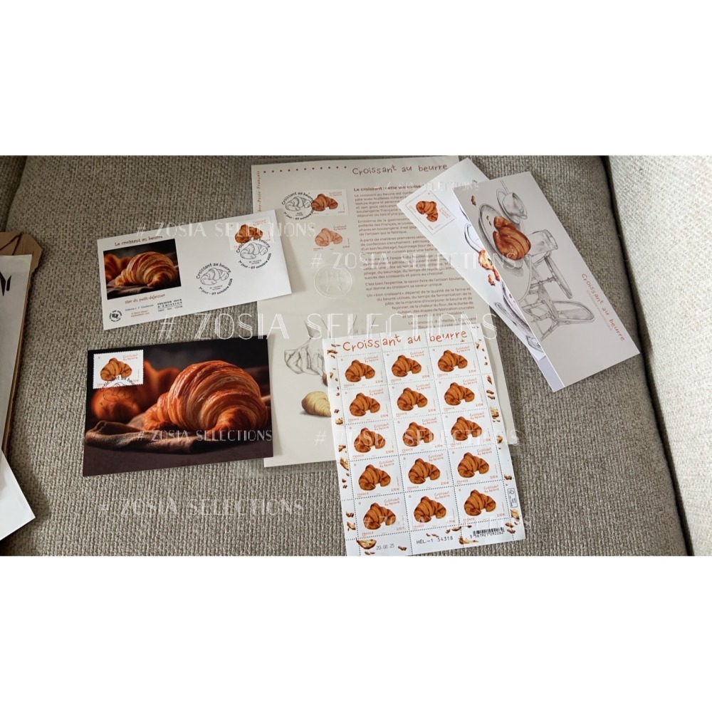 🇫🇷法國郵政_奶油可頌紀念明信片 (有貼可頌香味郵票&紀念郵戳) 明信片收藏-細節圖4