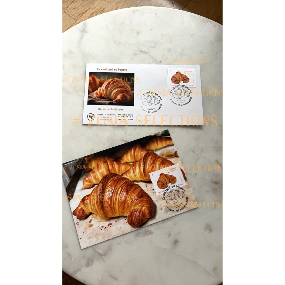 🇫🇷法國郵政_奶油可頌紀念明信片 (有貼可頌香味郵票&紀念郵戳) 明信片收藏-細節圖5
