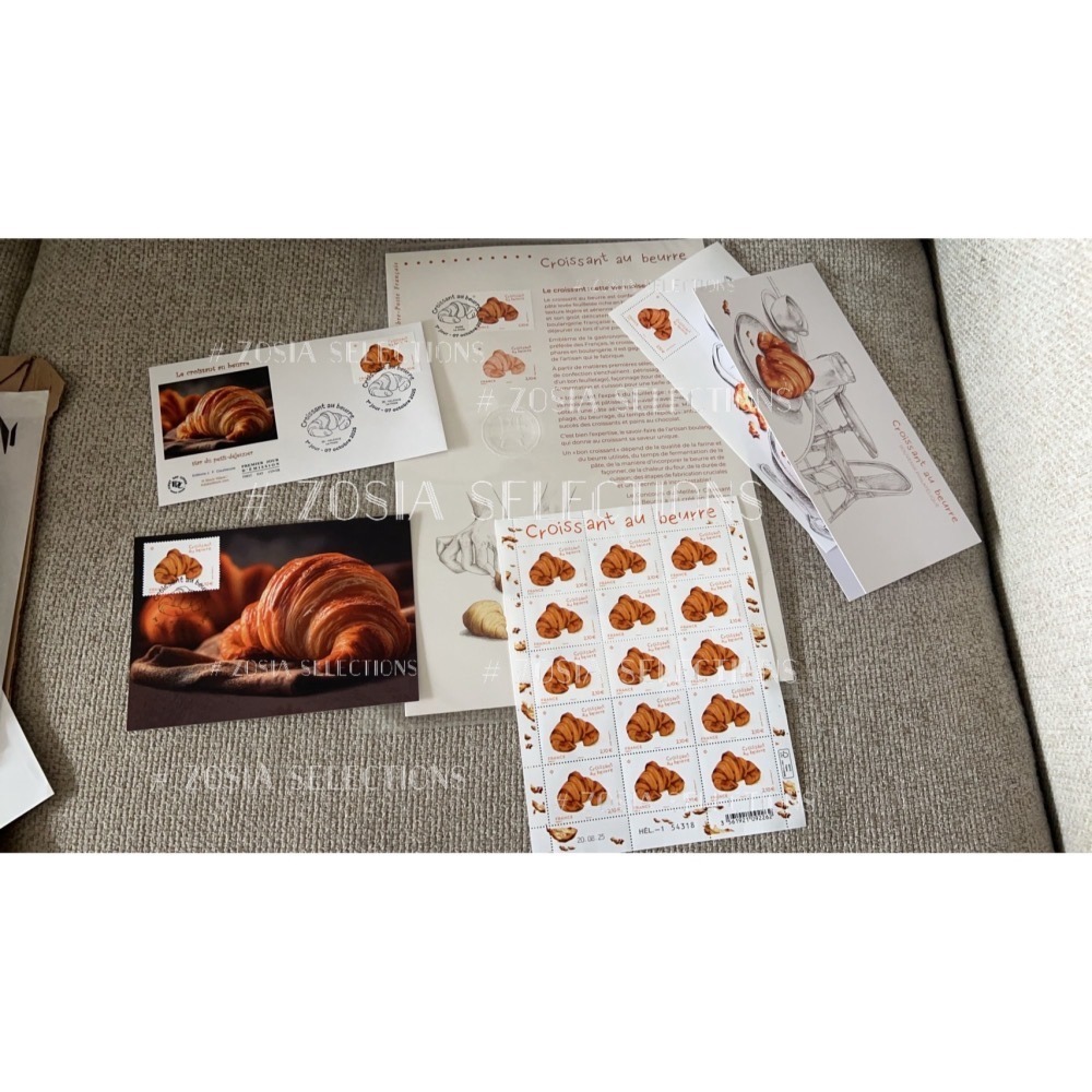 🇫🇷法國郵政_奶油可頌紀念明信片 (有貼可頌香味郵票&紀念郵戳) 明信片收藏-細節圖4