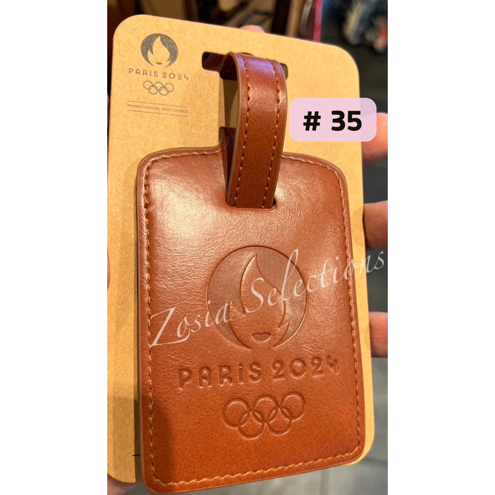 《🇫🇷2024法國巴黎奧運限定》現貨 #35-皮質系列-奧運聖火(質感駝色) 行李吊牌 商務旅行 出差 旅行吊牌-規格圖3