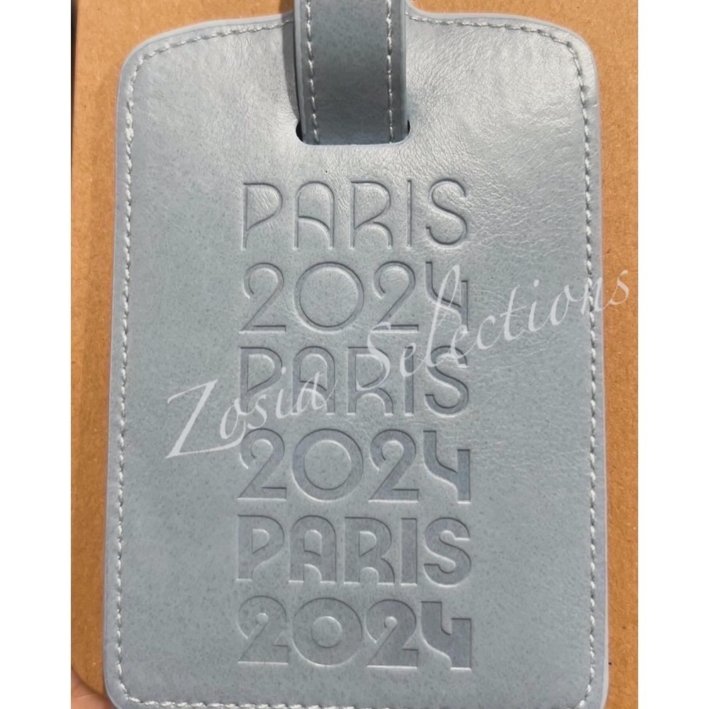《🇫🇷2024法國巴黎奧運限定》現貨#33-皮質系列-Paris2024(灰藍) 行李吊牌 商務旅行 出差 旅行吊牌-細節圖2